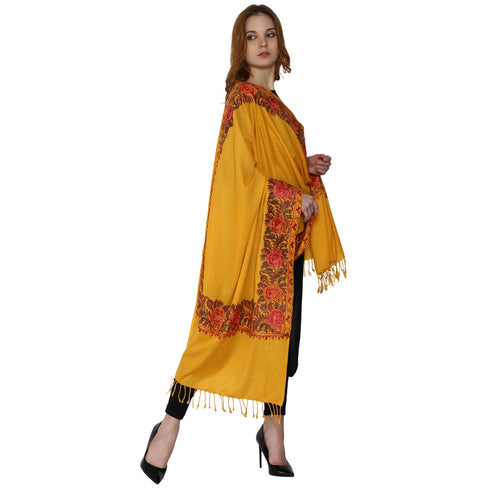 Women's Aari Embroidery Wool Stole